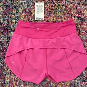 Lululemon speed up shorts sonic pink 4inch